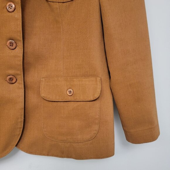 VINTAGE Bronson California Jacket Womens 9/10 Brown Blazer Western Pockets 80s - Picture 3 of 6